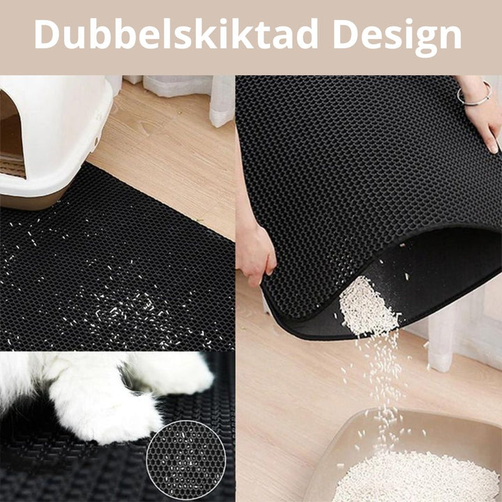 Lätt att rengöra kattlådematta, stor och effektiv för att hålla kattsand borta från golven.