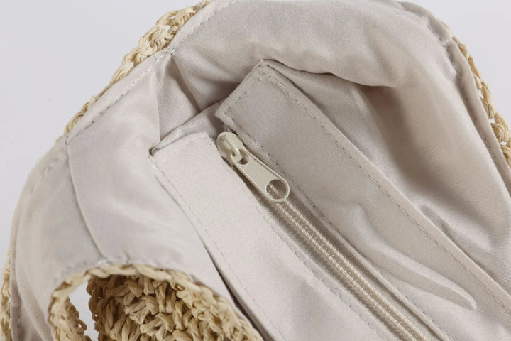 Snygg casual axelväska, brun beige sommarväska. Stor och rymlig damväska för mode.