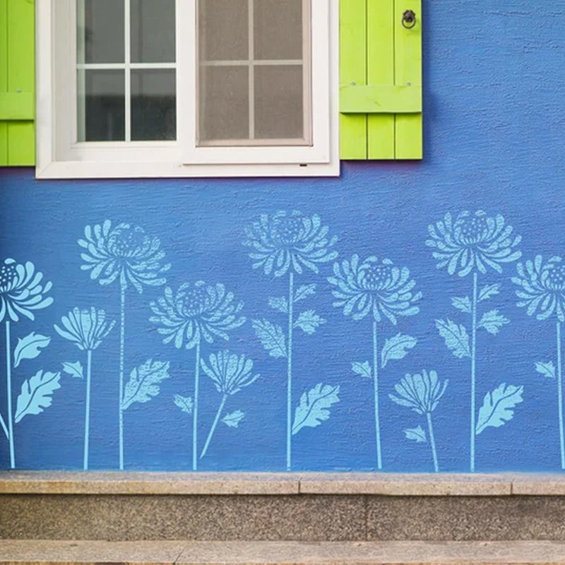 "Stora återanvändbara blomsterschabloner för DIY trädgårdsdekor, skapa blommönster på väggar och staket med hållbar plast."