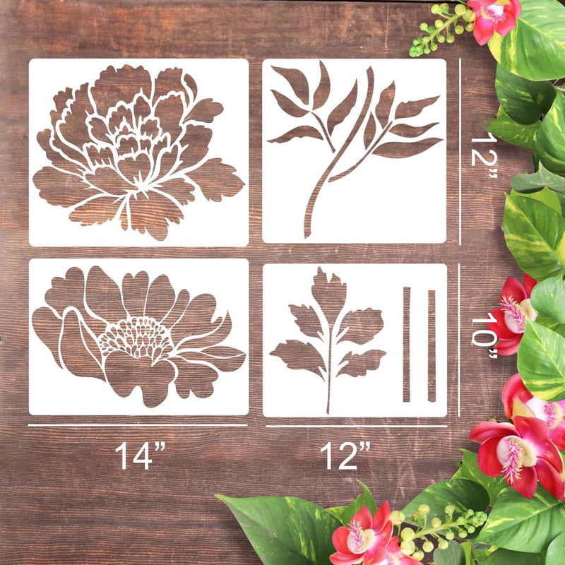 "Stora återanvändbara blomsterschabloner för DIY trädgårdsdekor, skapa blommönster på väggar och staket med hållbar plast."