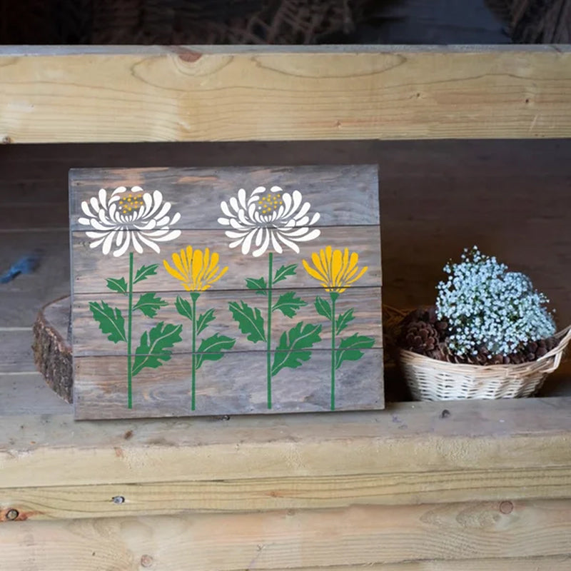 "Stora återanvändbara blomsterschabloner för DIY trädgårdsdekor, skapa blommönster på väggar och staket med hållbar plast."