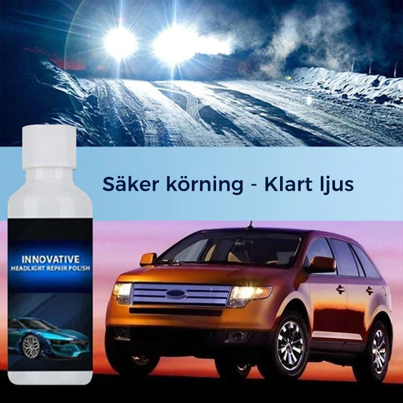 "Strålkastarreparatör med UV-skydd, förbättrar klarhet och skyddar mot dimma, korrosion, på vit bakgrund"
