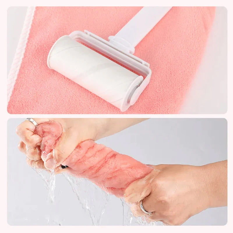 "Superabsorberande dubbelskikts hårmössa för damer, korallfleece, blå, grå, grön, rosa, skonsam och effektiv hårvård."