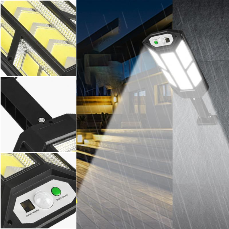 Superkraftig Solar LED-lampa för utomhusbruk, väderbeständig, solcellsdriven med starkt ljus, enkel installation.