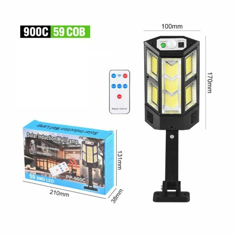 Superkraftig Solar LED-lampa för utomhusbruk, väderbeständig, solcellsdriven med starkt ljus, enkel installation.
