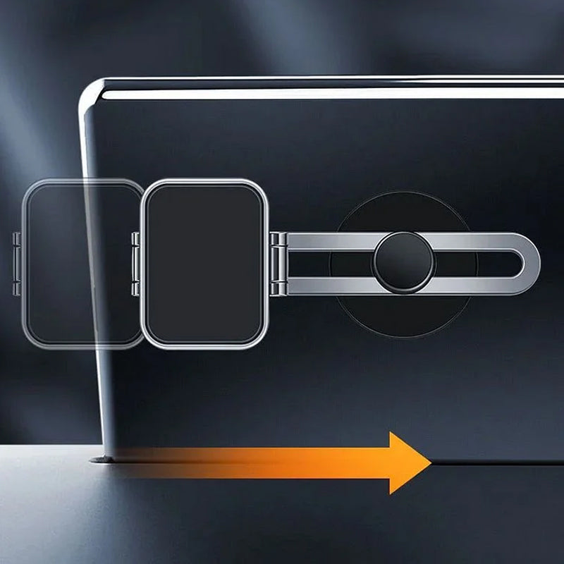 Supermagnetisk biltelefonhållare i silver, rund design, med kraftfullt grepp för säker navigering och enkel justering.