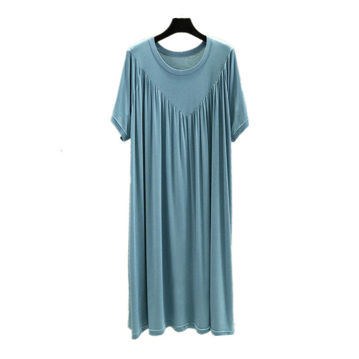 Supermjuk dambekväm pyjamasklänning med kort ärm i modal, luftig passform och överdimensionerad design för maximal komfort.