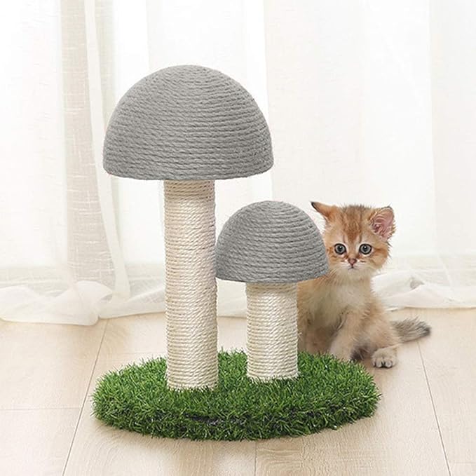 Unikt sisal klösträd i svampform. Perfekt för katter som behöver klovård och en rolig kattleksak.