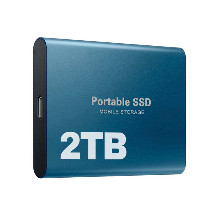 Fickformats 2TB USB-SSD i elegant design. Portabel extern hårddisk för snabb och säker datalagring var du än är.