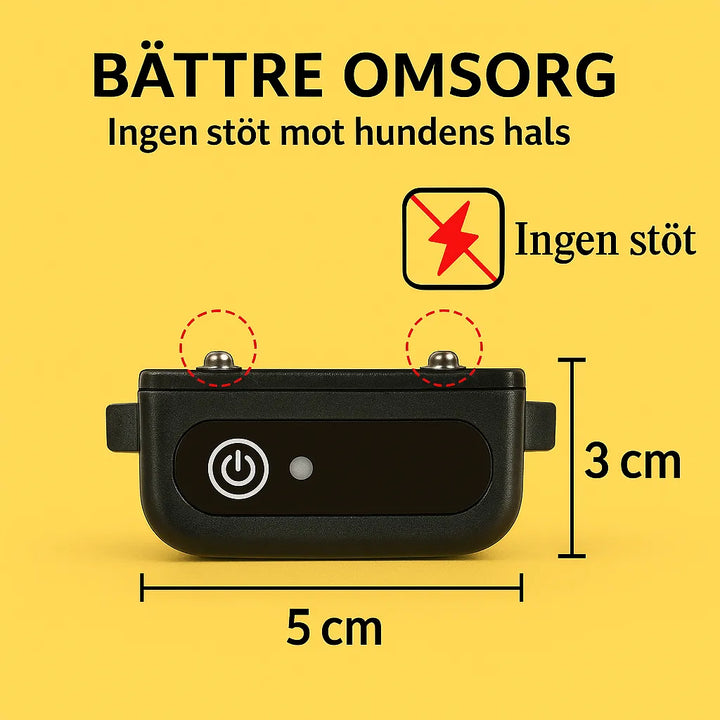 Lydnadshalsband med vibrationsfunktion, effektivt för att lära hunden tystnad och lugn.
