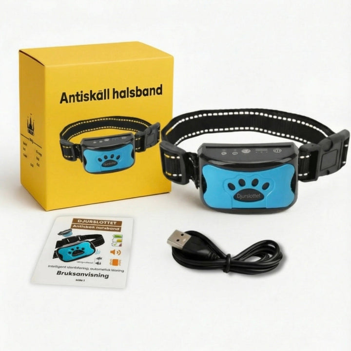 Skällkontrollhalsband som hjälper hundar att minska skällandet, för lugn och ro i hemmet.
