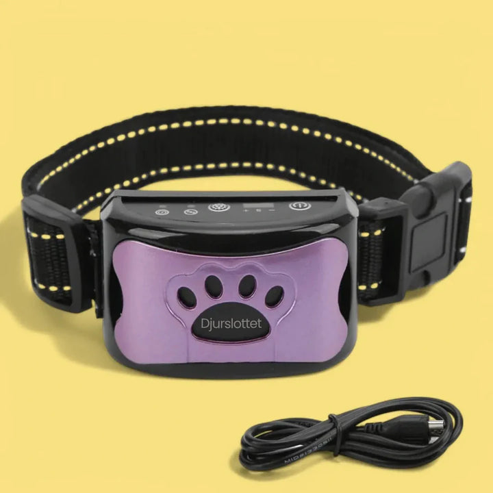 Uppladdningsbart vibrationshalsband, idealiskt för konstant skällkontroll och en lugnhund.