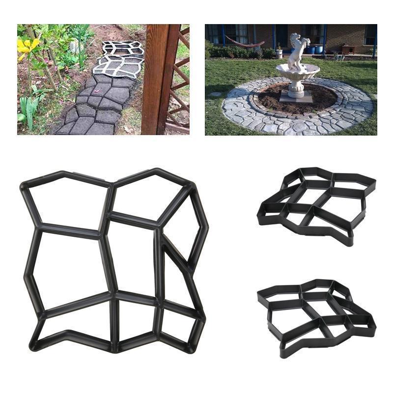 "Svart DIY trädgårdsform 36x36 cm i PP resin för enkel stenläggning och hemförbättring, ger snabb och unik design."