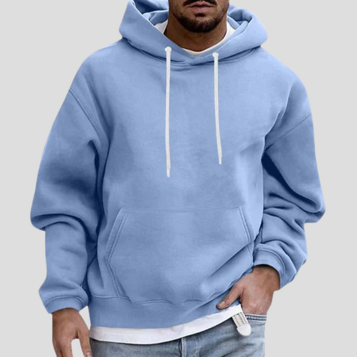 Grå Owen pullover huvtröja för män, mångsidig för vår- och höstmode.