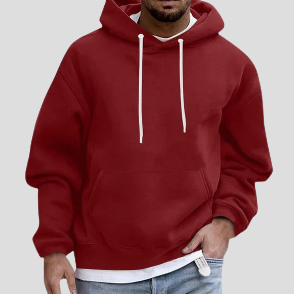 Grön herr huvtröja, en ledig pullover för mysiga höstdagar och vardagsbruk.
