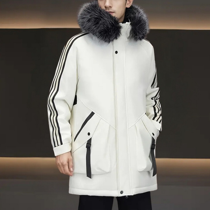 Högkvalitativ herr vinterjacka, en modern parka designad för optimal värme och stil i kyla.