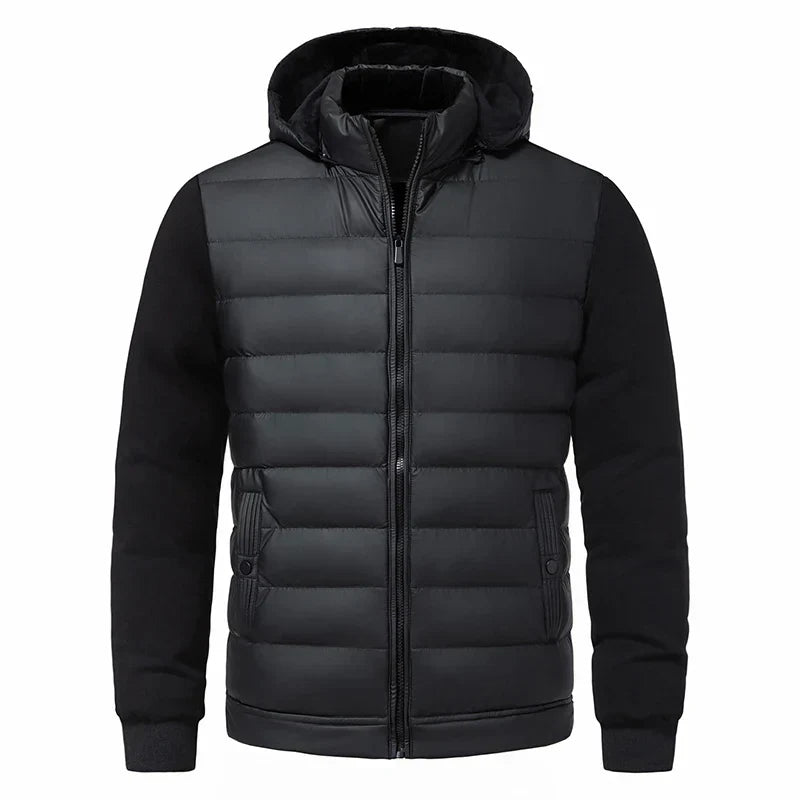 Svart hoodiejacka för herr, långärmad, perfekt för vardag och fritid. Stilren ytterplagg.
