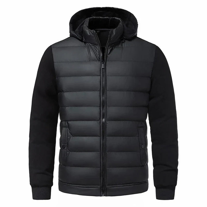 Svart hoodiejacka för herr, långärmad, perfekt för vardag och fritid. Stilren ytterplagg.