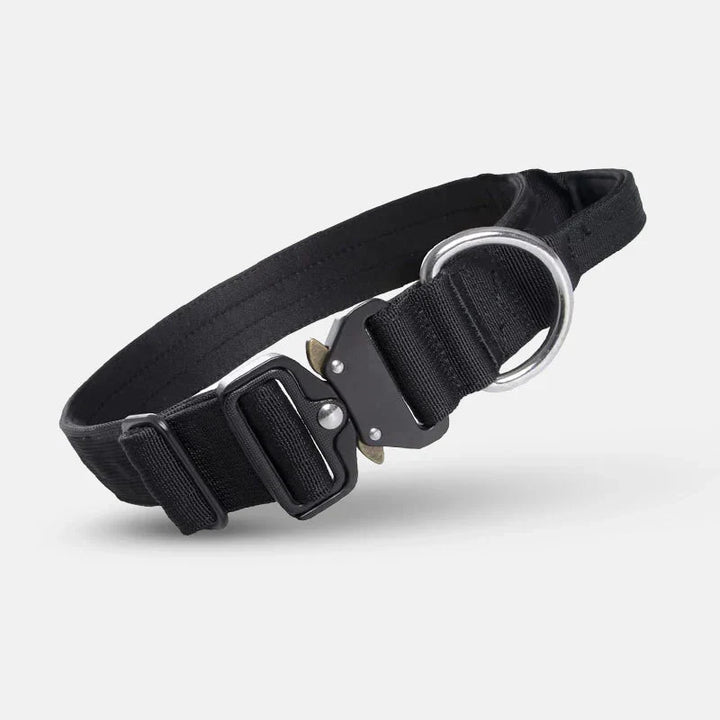 Bekvämt och slitstarkt hundhalsband i nylon med handtag för säkerhet och effektiv hundträning.