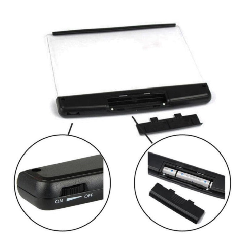 "Svart LED bokljus med tre justerbara lampor, lätt och portabel design för nattläsning och resor, perfekt för bokälskare."