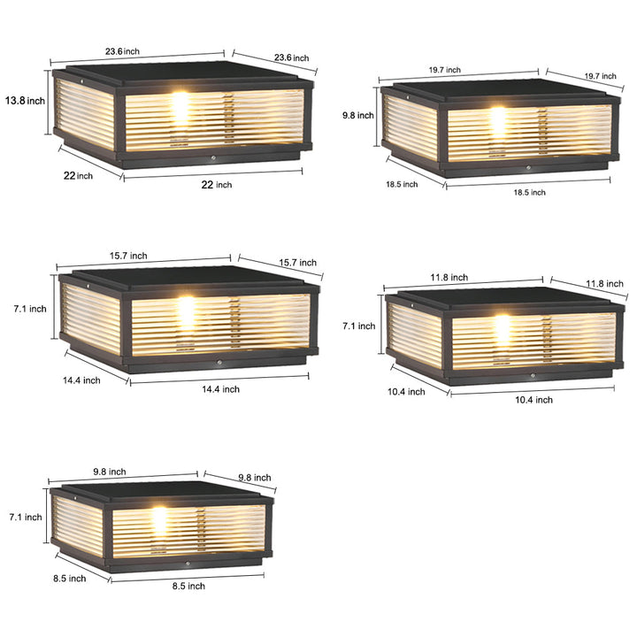 Energieffektivt, dimbart LED-pierskärmsljus. Vattentät svart design, perfekt för gångväg eller uteplats.