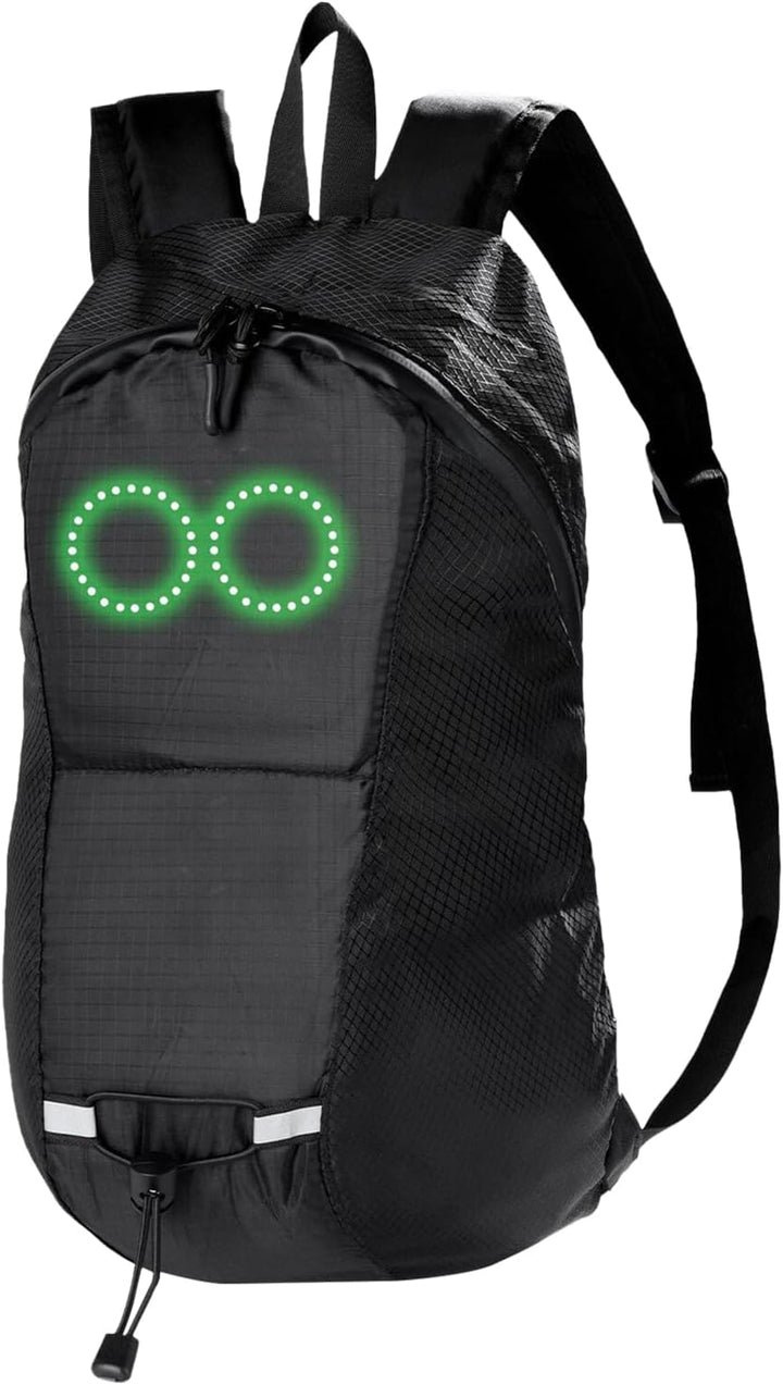 Mångsidig LED-ryggsäck för äventyr, arbete och fritid, med ljusfunktion.