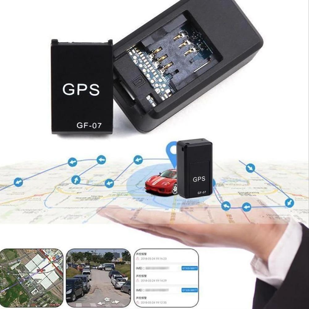 "Svart magnetisk mini GPS-tracker, anti-stöld, kompakt design med starka magneter för säker fästning och exakt spårning."