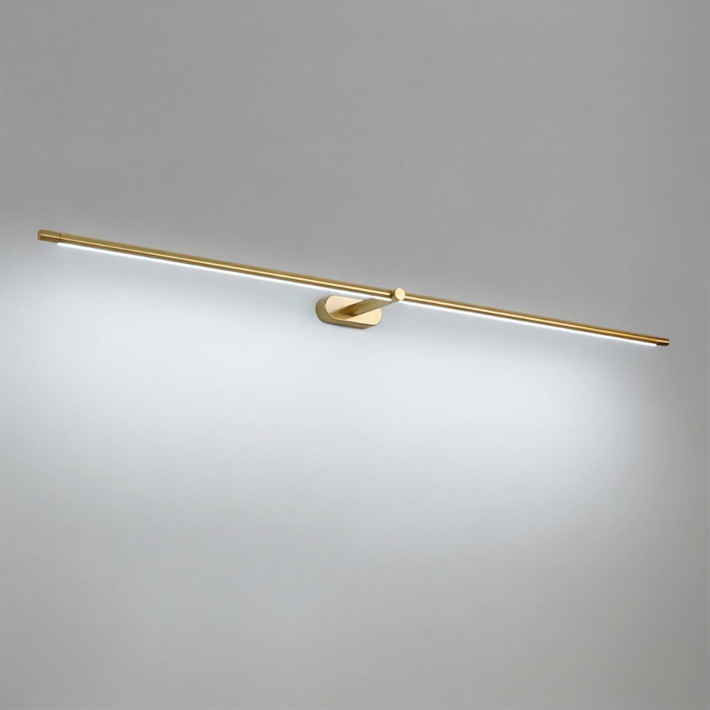 Elegant designlampa: minimalistisk LED-vägglampa i svart och guld. Modern belysning för hela hemmet.