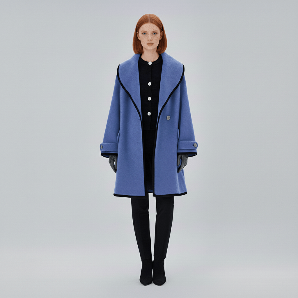 Lila Stephanie kappa, oversized & bekväm med huva, för en chic look.