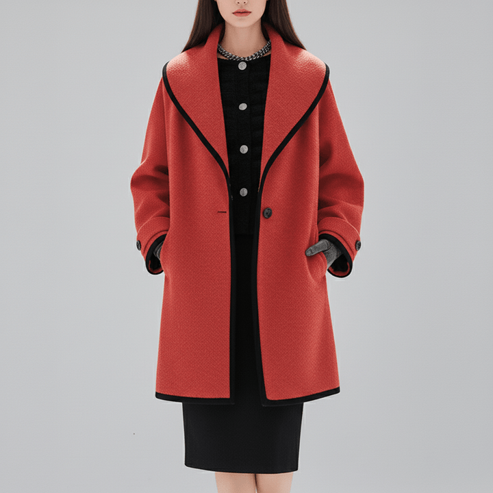 Grå oversized Stephanie ytterplagg med huva, chic och mångsidig.