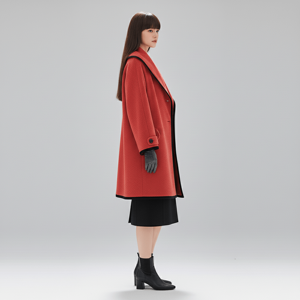 Lila oversized damkappa Stephanie med huva, trendig färg för vår & höst.