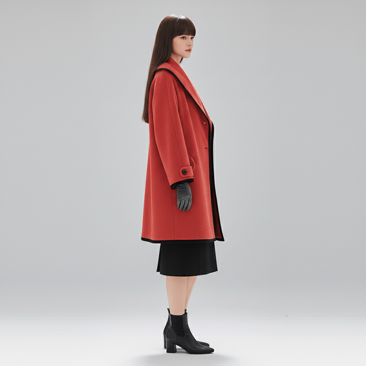 Lila oversized damkappa Stephanie med huva, trendig färg för vår & höst.