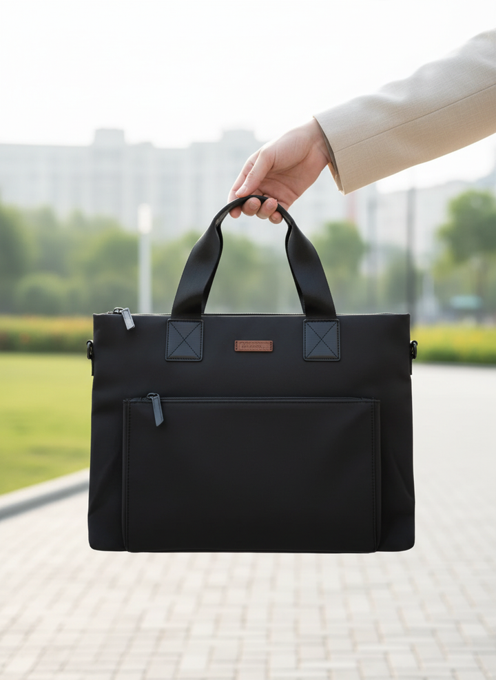 Svart professionell laptopväska, BizJack, perfekt för arbete och stilrena affärsresor.