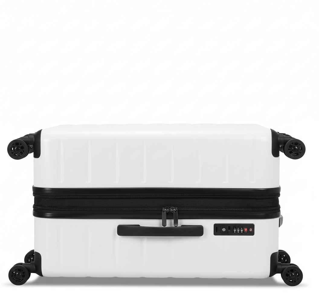 Mörkgrå handbagage resväska med utdragbart handtag och 360-hjul, perfekt för weekendresa.