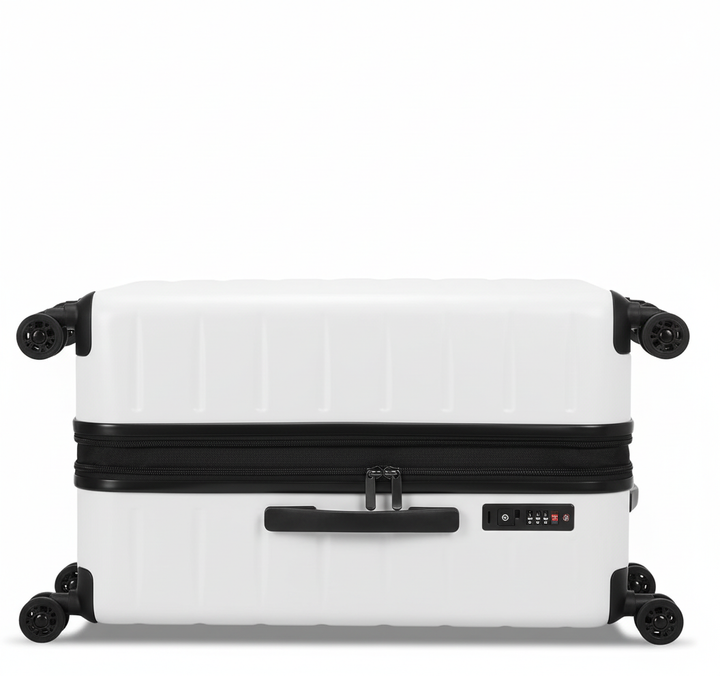 Mörkgrå handbagage resväska med utdragbart handtag och 360-hjul, perfekt för weekendresa.
