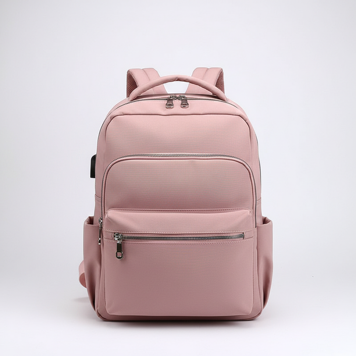 Unisex stöldskyddad ryggsäck med integrerad USB-port, idealisk som laptopväska för jobb och resor.