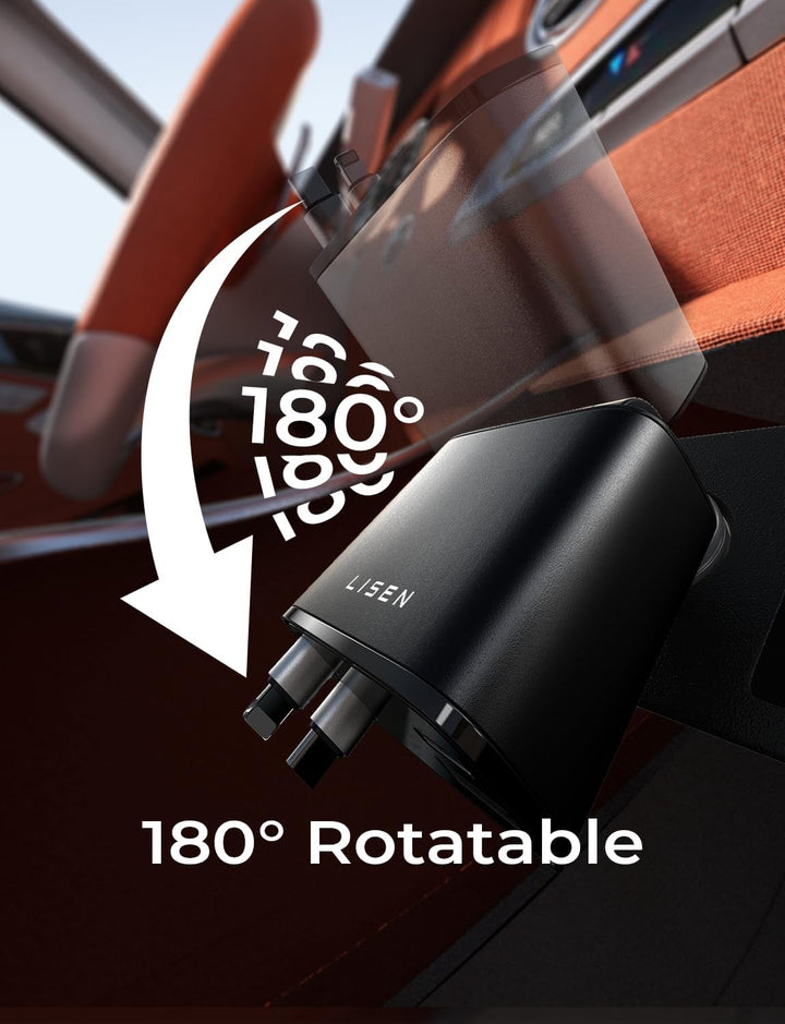 Kompakt och funktionell mobil laddare för bil med indragbar USB-kabel, ett måste för bilresan.