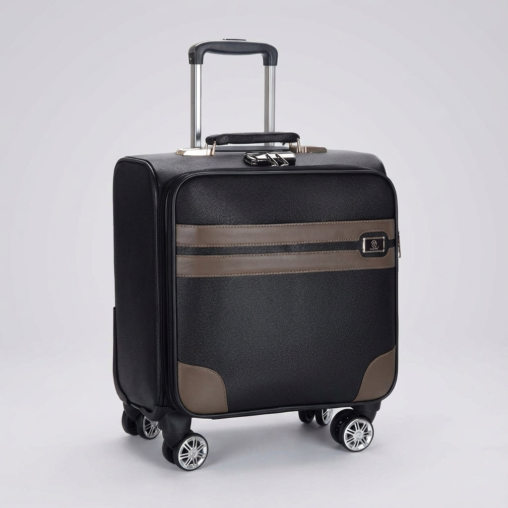 Rosa SpinCabin handbagage med 360 hjul. Kompakt och rymlig resetrolley, idealisk för semesterpackning och flygresor.