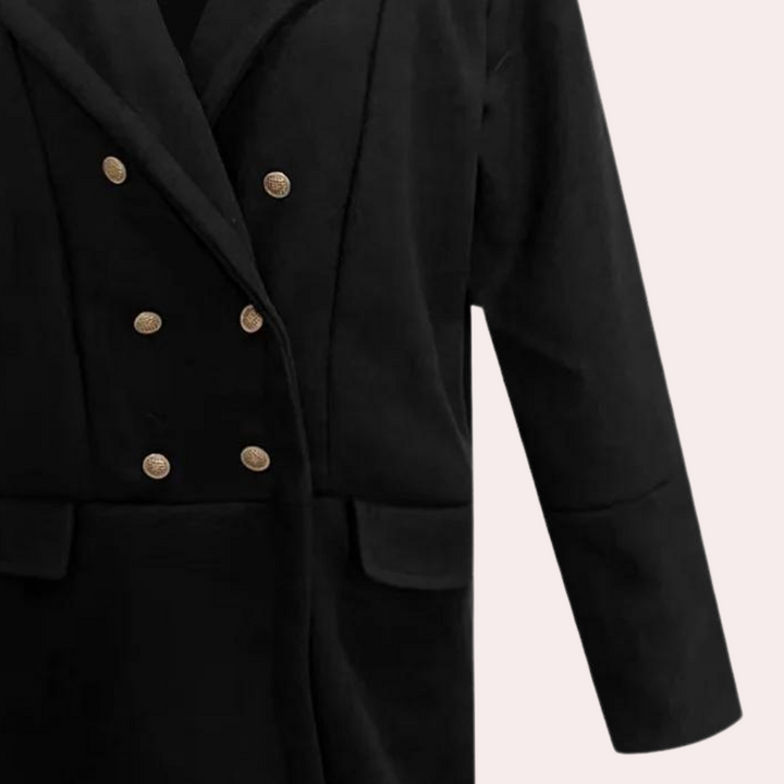 Klassisk svart herr peacoat, stilren vinterjacka för män. Varmt ytterplagg, idealiskt för höst- & vintermode.