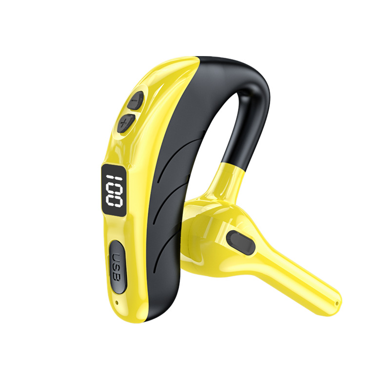 "Svart trådlöst Bluetooth-headset X13 med brusreducering och lättviktsdesign, perfekt för träning och samtal."