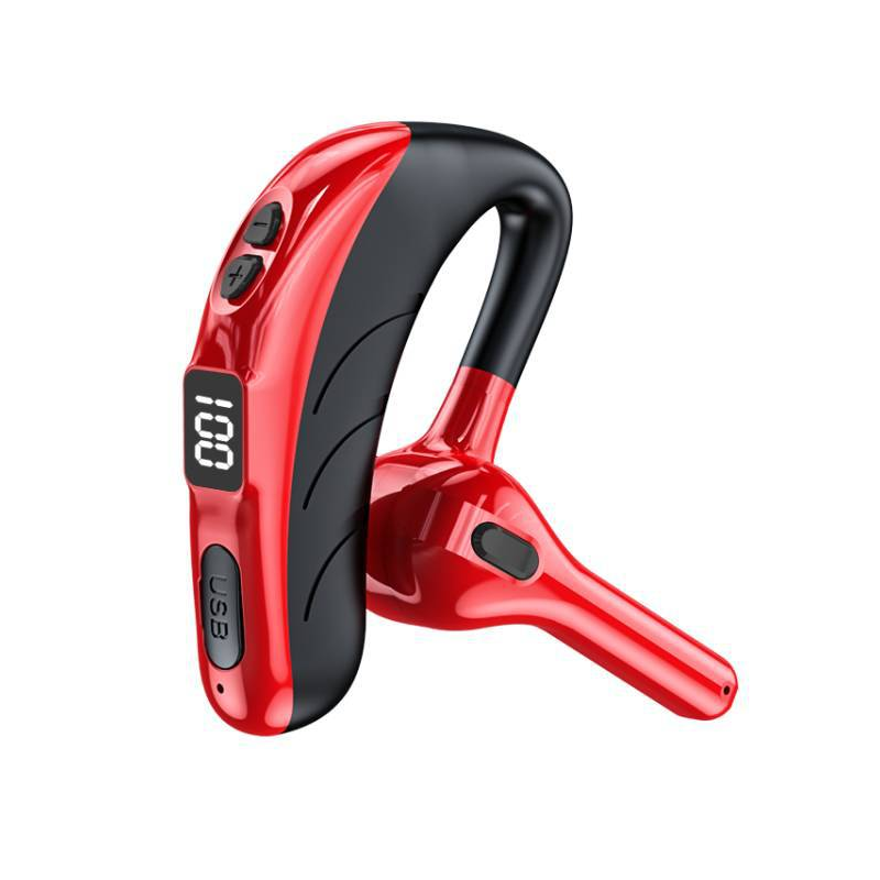 "Svart trådlöst Bluetooth-headset X13 med brusreducering och lättviktsdesign, perfekt för träning och samtal."
