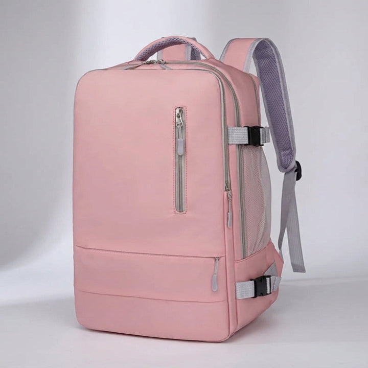 Snygg svart unisex ryggsäck, antistöldsdesign, idealisk för både herr och dam på resa.