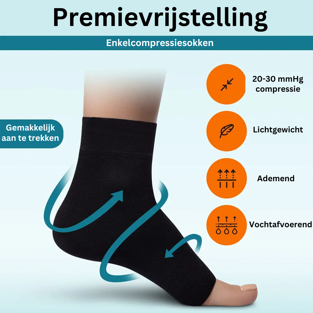 Unisex kompressionsankelsockor mot fotsmärta, plantarfasciit och trötthet. Bekväma hela dagen.