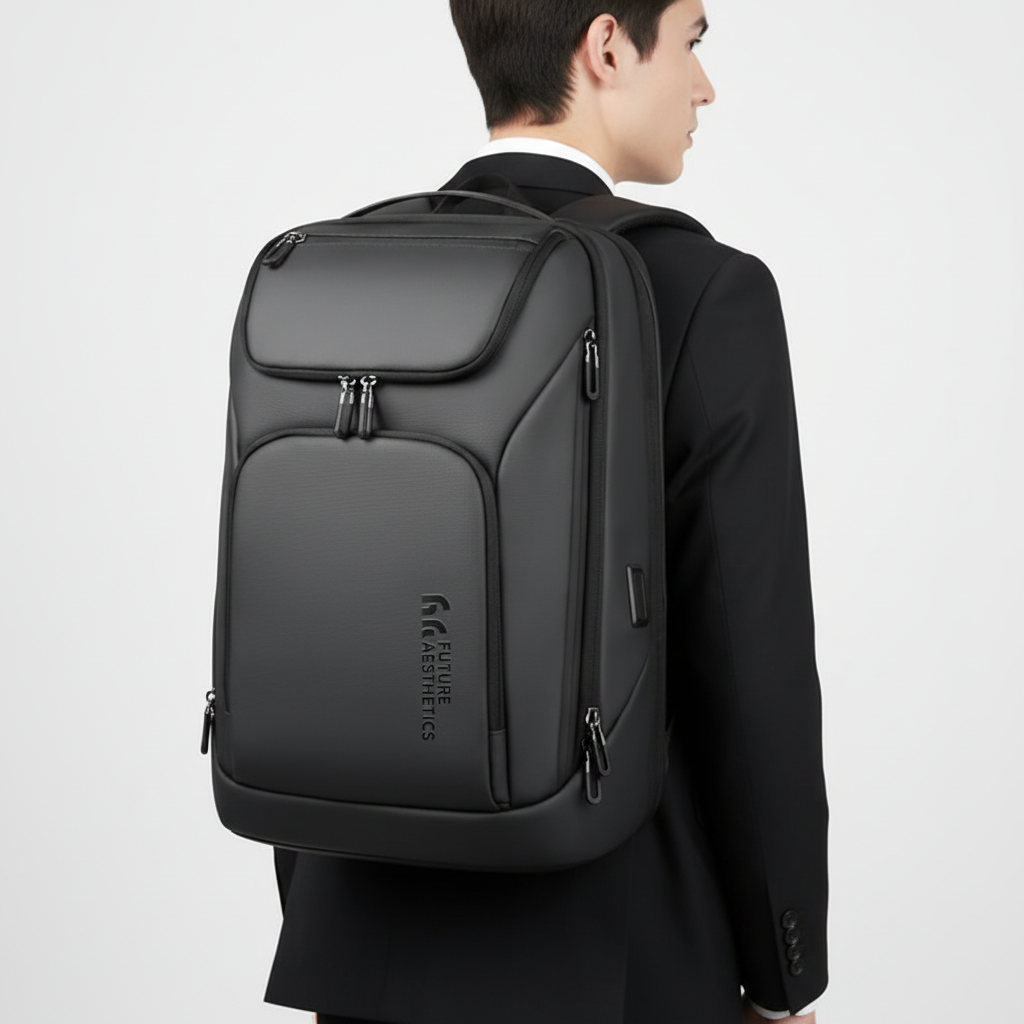 Mångsidig ryggsäck för packning, laptop & USB-laddning. Perfekt som resväska, skolväska eller kontorsryggsäck.
