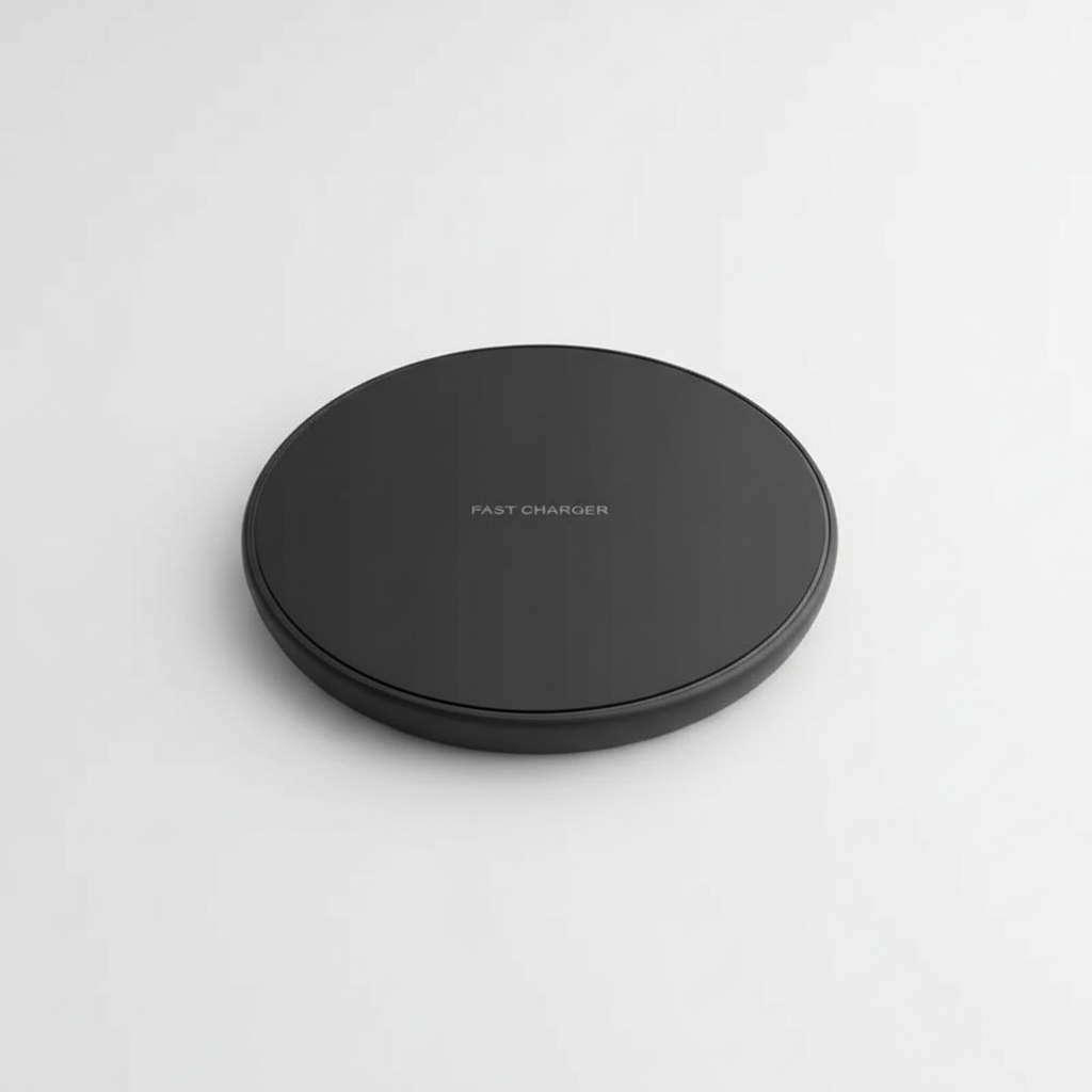 Närbild på den matta ytan hos den 30W trådlösa laddaren, designad för säkert grepp om mobilen.