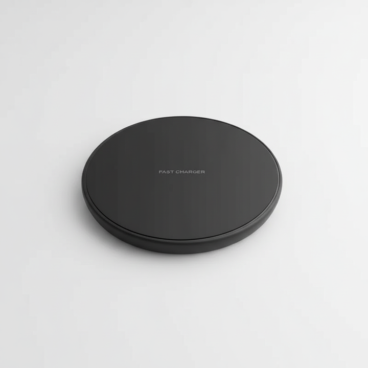 Närbild på den matta ytan hos den 30W trådlösa laddaren, designad för säkert grepp om mobilen.