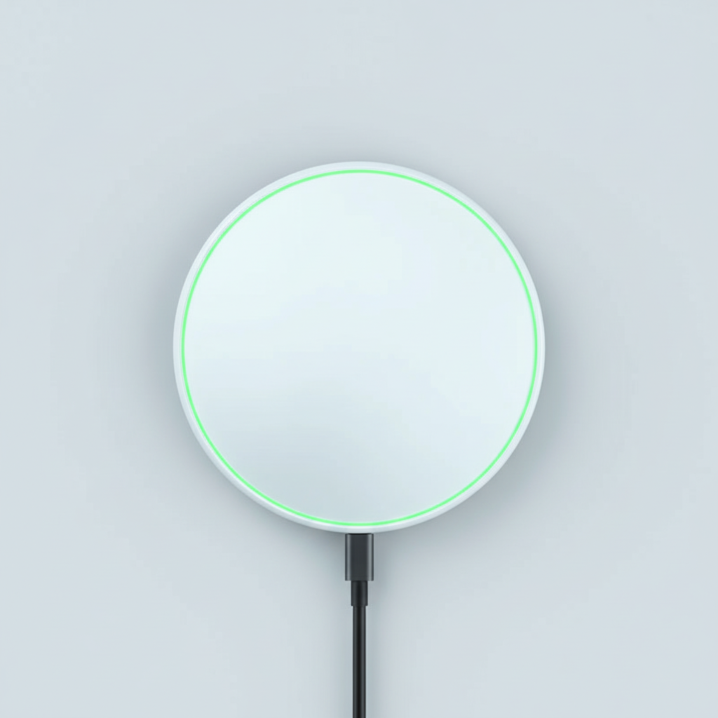 Avancerad 30W trådlös Qi-laddare för effektiv och universell snabbladdning av moderna smartphones.