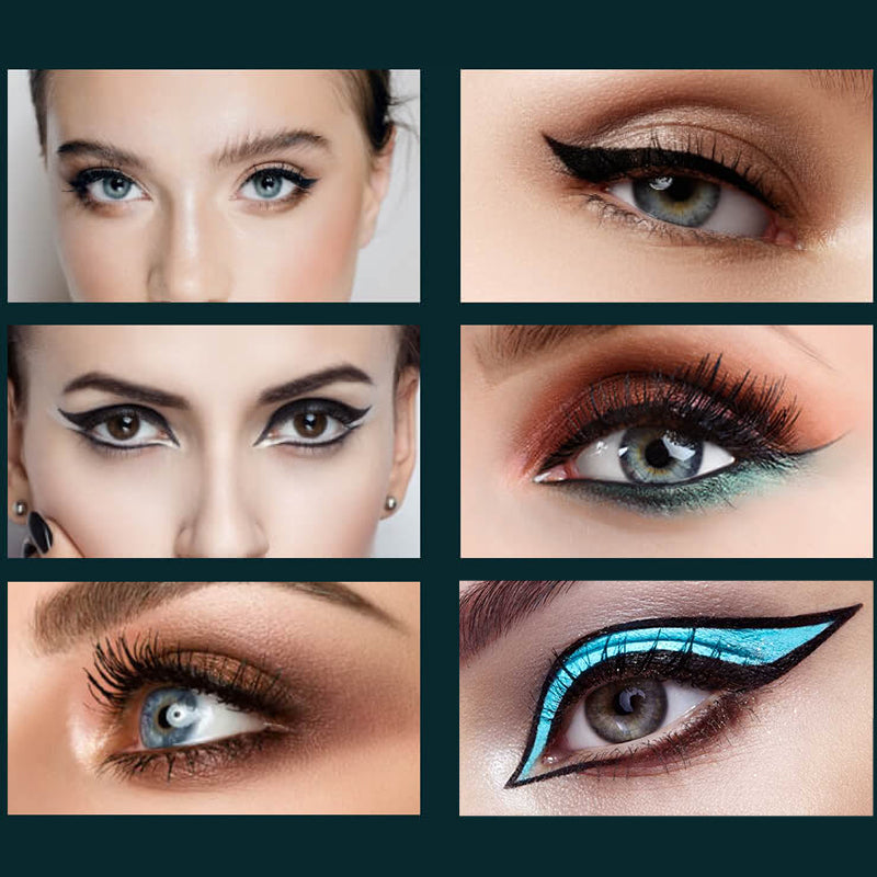 "Svart vattenfast no-skip eyeliner med ergonomisk borste för nybörjare, perfekt för professionell ögonmakeup."