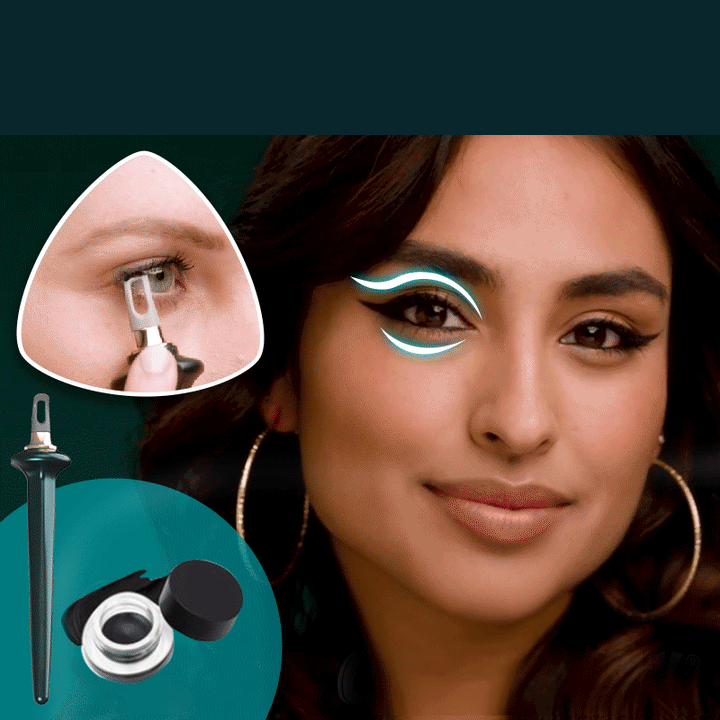 "Svart vattenfast no-skip eyeliner med ergonomisk borste för nybörjare, perfekt för professionell ögonmakeup."