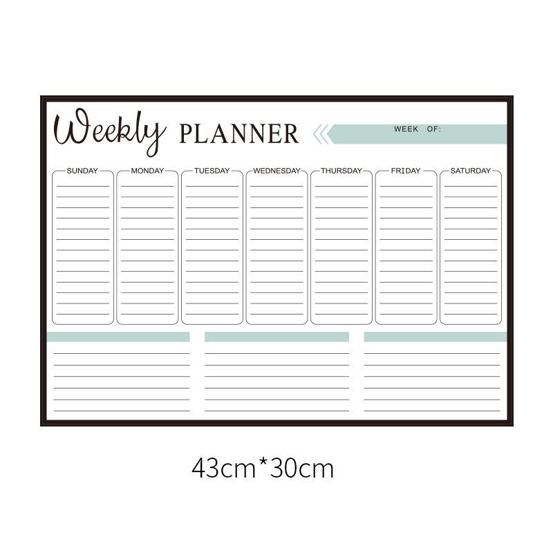 Svart-vit magnetisk kylskåpskalender av PET, visa tydlig veckoplanering; perfekt för köksorganisation och familjesamordning.